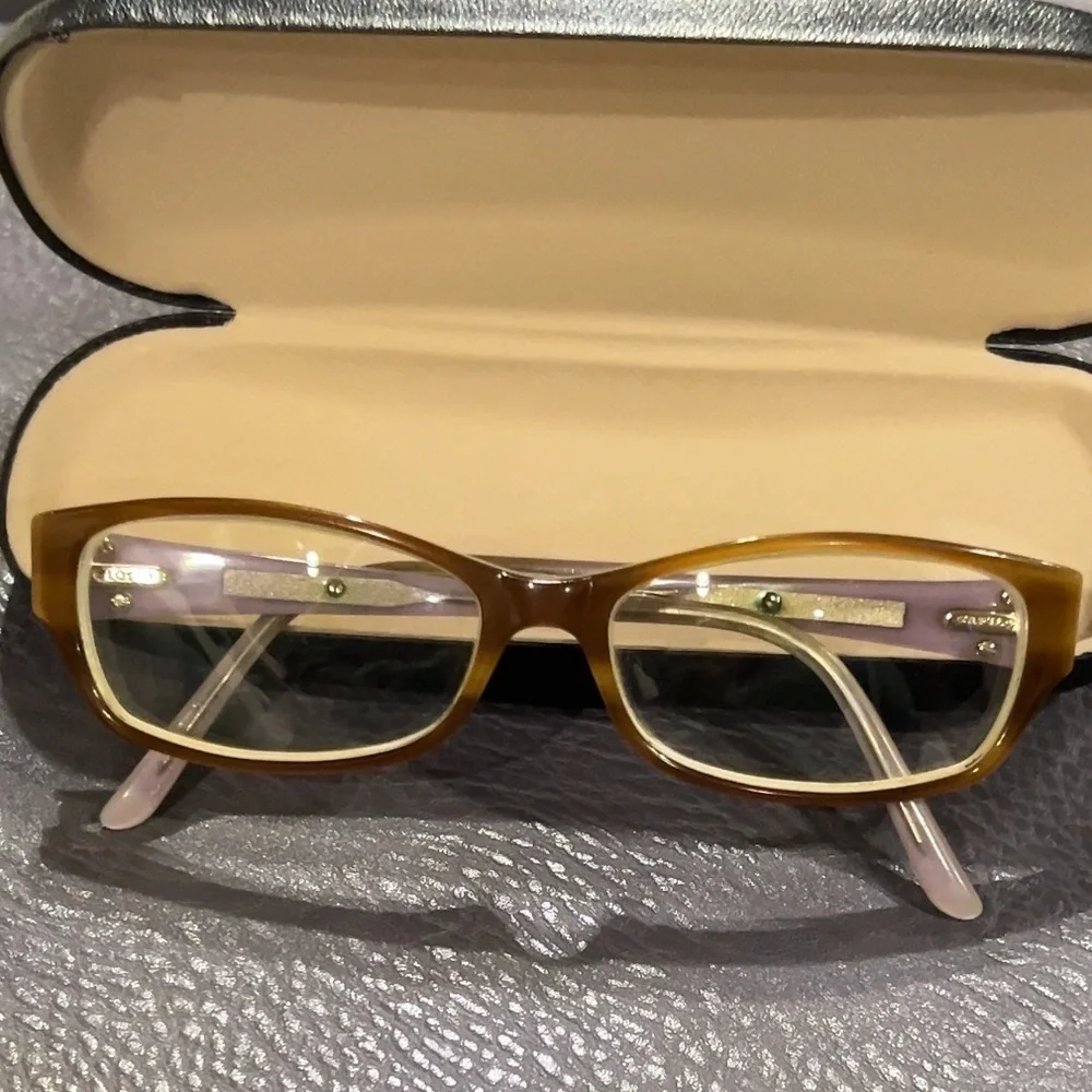 SAFILO ELASTA Vintage Eyeglass Frames Gold With Embossed Embellishment